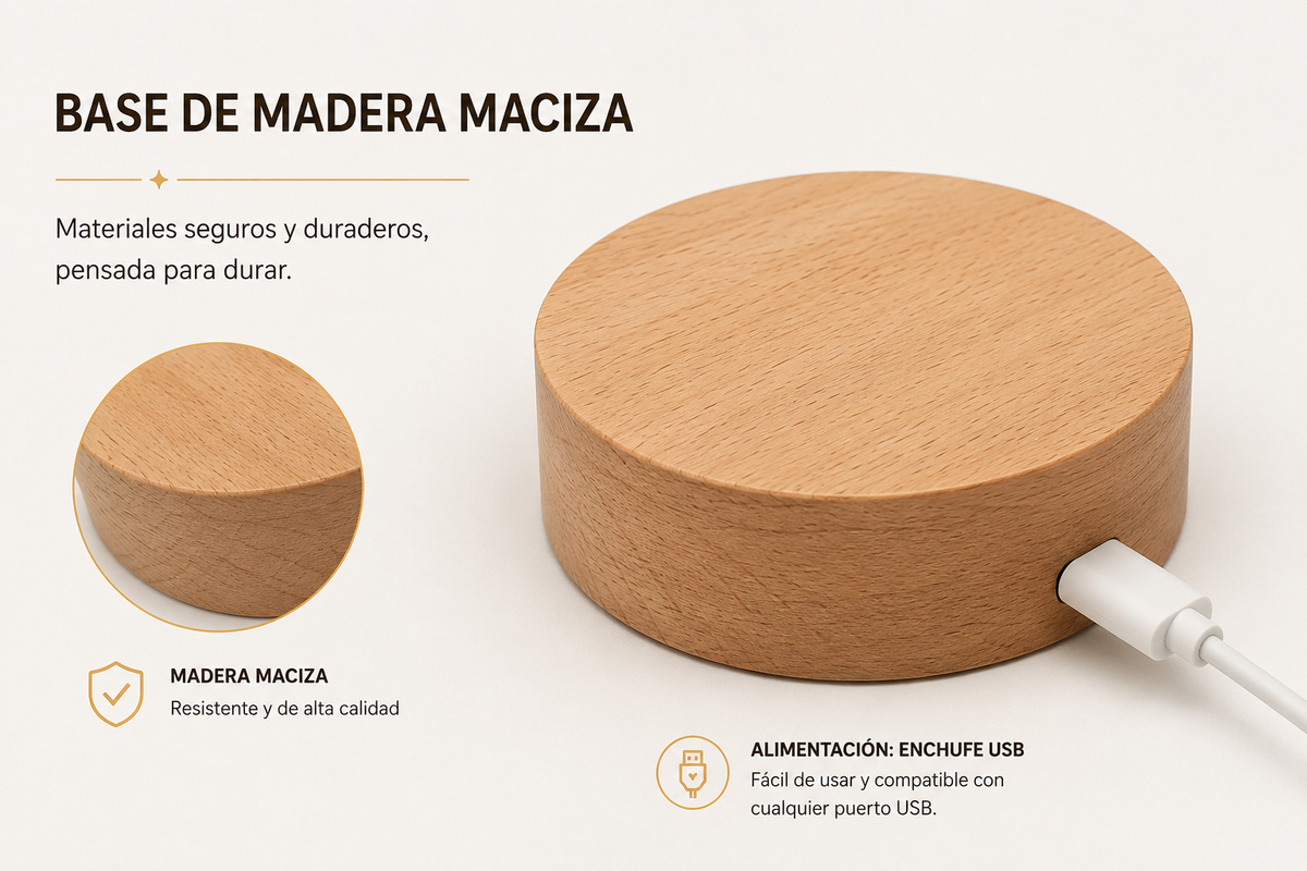 Lámpara Galaxia 3D LED — Bola de Cristal con Luz Nocturna, Decoración de Habitación y Regalo Original
